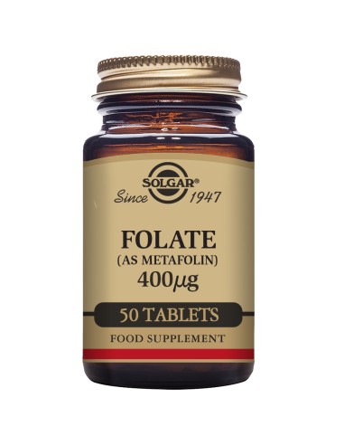 Folato (Como Metafolin) (400 Mcg) 50 Comp de Solgar