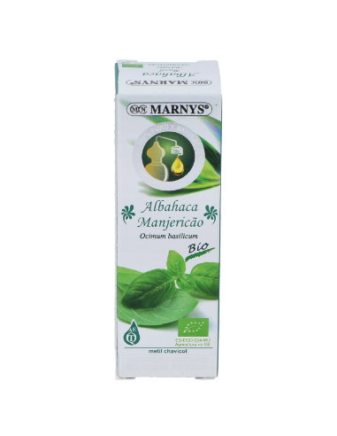 Aceite Esencial Alimentario De Albahaca Bio Estuche Con Botella - 15 Ml Marnys