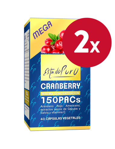 Pack 2 Unidades Cranberry Mega150 Pacs 40Cap. Estado Puro de