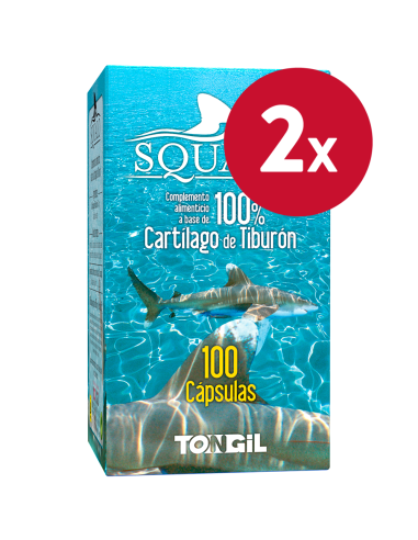 Pack 2 Unidades Squalo Cartilago De Tiburon Puro 750Mg. 100C