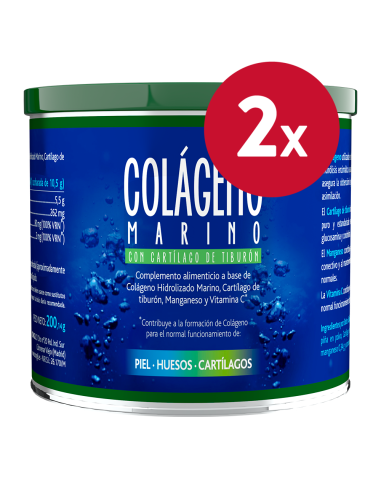 Pack 2 Unidades Colageno Marino Con Cartilago De Tiburon 200