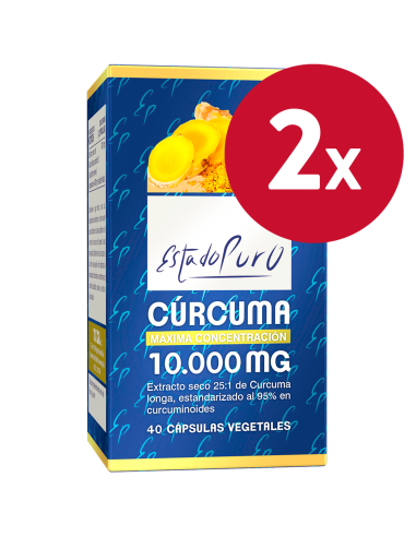 Pack 2 Unidades Curcuma 10.000Mg. 40Cap. Estado Puro de Tong