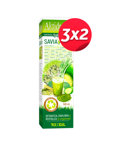 Pack 3X2 Aktidrenal Savia Verde 500Ml. Lineabel de Tongil..