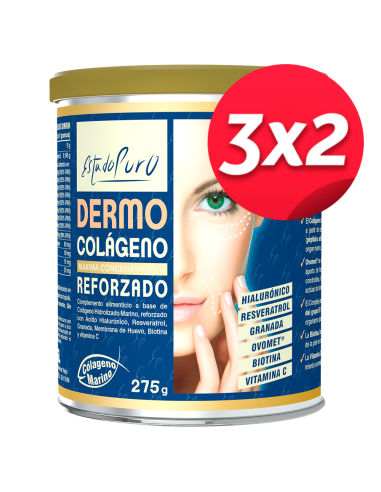 Pack 3X2 Dermocolageno Reforzado 275Gr. Estado Puro de Tongi