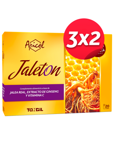 Pack 3X2 Apicol Jaleton J.Real Ginseng 20Amp de Tongil..