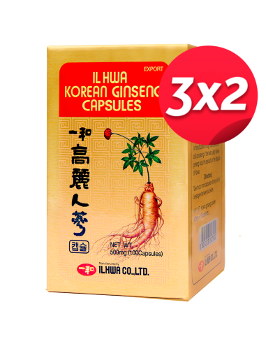 Pack 3X2 Ginseng Il Hwa 100Cap.Tarro de Tongil..