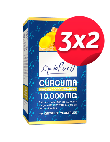 Pack 3X2 Curcuma 10.000Mg. 40Cap. Estado Puro de Tongil..