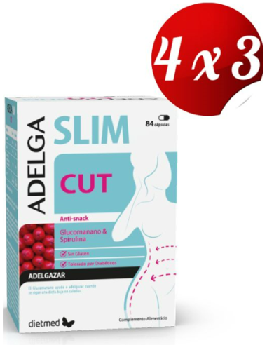 Pack 4x3 uds Adelgaslim Cut  84 Capsulas De Dietmed