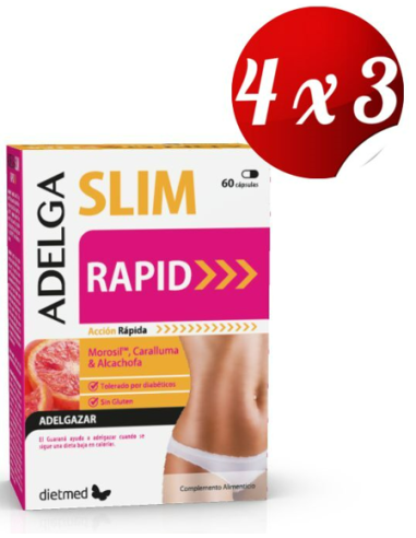 Pack 4x3 uds Adelgaslim Rapid  60 Capsulas De Dietmed