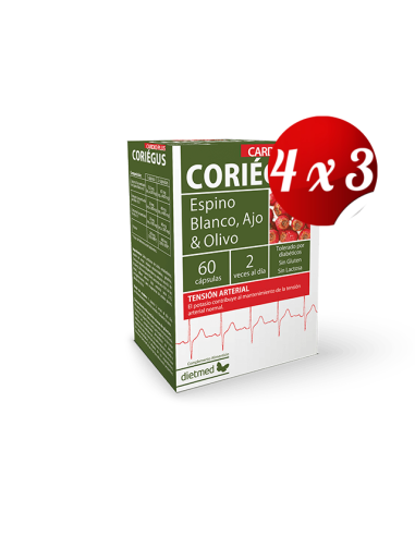 Pack 4x3 uds Coriegus  60 Capsulas De Dietmed