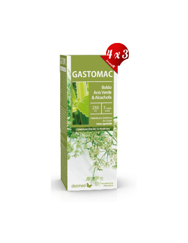 Pack 4x3 uds Gastomac Solución 250 Ml De Dietmed