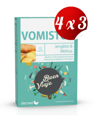 Pack 4x3 uds Vomistop  15 Capsulas De Dietmed