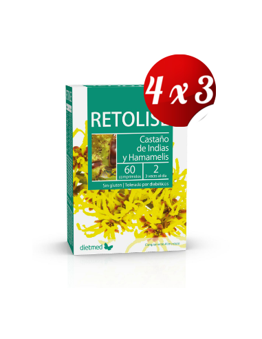 Pack 4x3 uds Retolise  60 Comprimidos De Dietmed