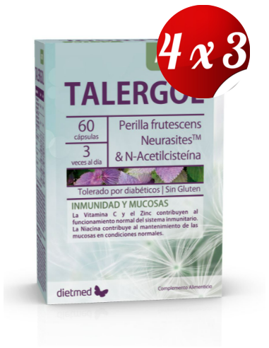 Pack 4x3 uds Talergol Activ  60 Capsulas De Dietmed