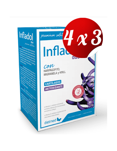 Pack 4x3 uds Infladol Duo Perlas + 30 Perlas +30 Comprimidos De Dietmed