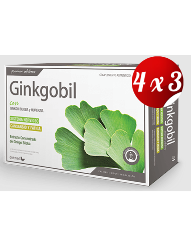 Pack 4x3 uds Ginkgobil  20 X 15 Ml Ampollas De Dietmed