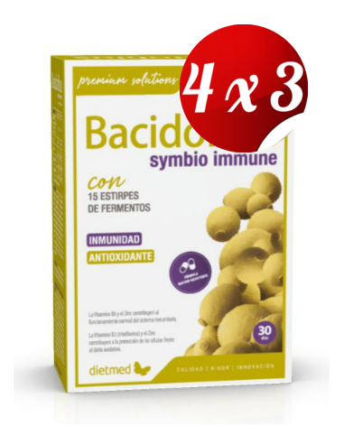 Pack 4x3 uds Bacidofilus Ilus Symbio Immune 30 Capsulas De Dietmed