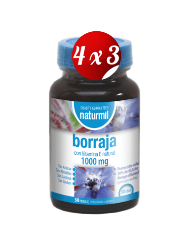 Pack 4x3 uds Borraja 1000 Mg Perlas 30 Capsulas De Dietmed