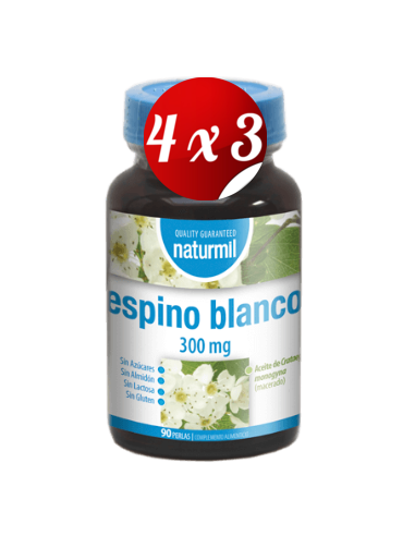 Pack 4x3 uds Espino Blanco 300 Mg 90 Perlas De Dietmed