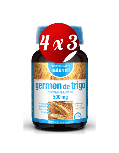 Pack 4x3 uds Gérmen De Trigo 500 Mg Perlas 120 Capsulas De Dietmed