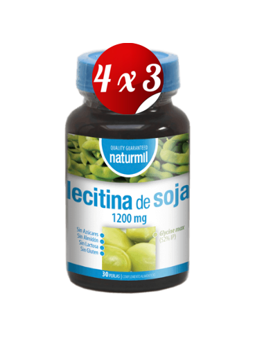 Pack 4x3 uds Lecitina De Soja 1200 Mg Perlas 30 Capsulas De Dietmed