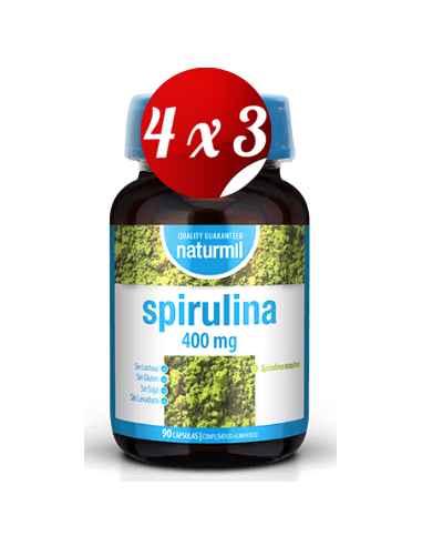 Pack 4x3 uds Spirulina 400 Mg  90 Capsulas De Dietmed