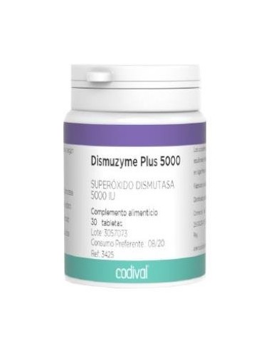 Dismuzyme Plus 5000 (S.O.D) 30 Comprimidos Codival