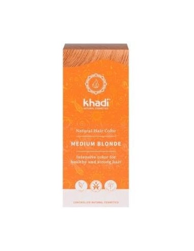 Tinte Herbal Color Rubio Medio 100 Gramos Khadi