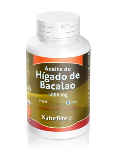 Aceite De Higado De Bacalao 1000Miligramos 90 Cápsulas  Naturbite