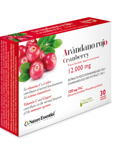 Arandano rojo 120 PAC. 30 capsulas vegetales. de Nature Essential