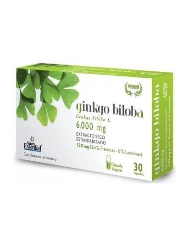 Ginkgo biloba 6000 MG. 24% / 6 % 30 capsulas vegetales. de Nature Essential