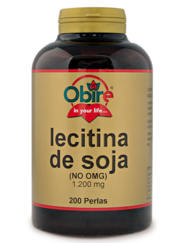 Lecitina de soja 1200 mg. 200 perlas de Obire