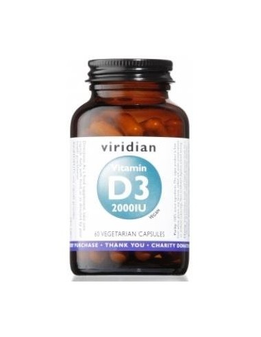 Vitamina D3 2000Iu Vegana 60 Cápsulas Veg. Viridian