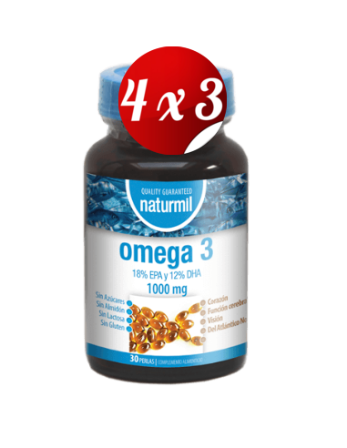 Pack 4x3 uds Ómega 3 1000 Mg 18/12 Perlas 30 Capsulas De Dietmed