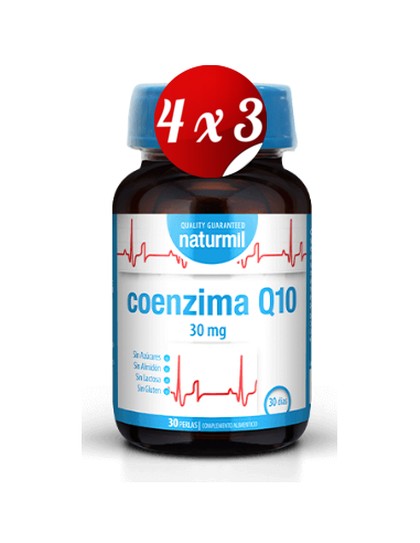 Pack 4x3 uds Coenzima Q10 30 Mg Perlas 30 Capsulas De Dietmed