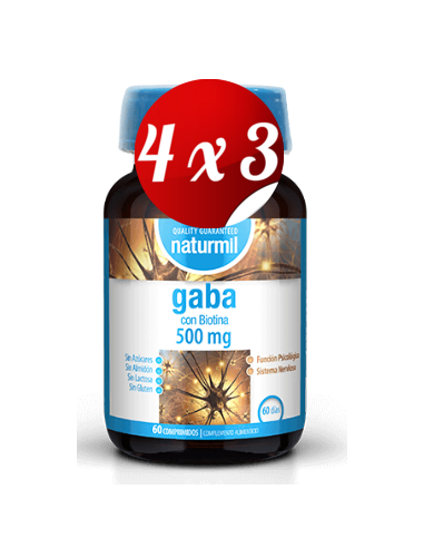 Pack 4x3 uds Gaba 500 Mg  60 Comprimidos De Dietmed