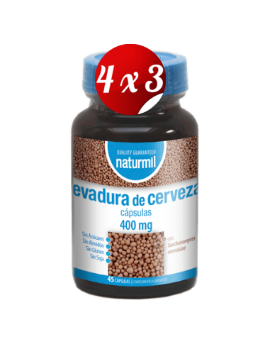 Pack 4x3 uds Levadura De Cerveza 400 Mg  45 Capsulas De Dietmed