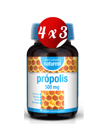 Pack 4x3 uds Própolis 500 Mg  45 Capsulas De Dietmed