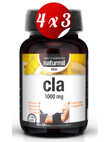 Pack 4x3 uds Cla Slim 1000 Mg Perlas 40+20 (60) De Dietmed