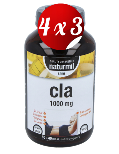 Pack 4x3 uds Cla Slim 1000 Mg Perlas 80+40 (120) Capsulas De Dietmed