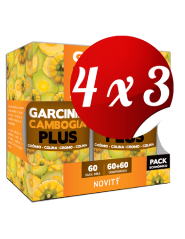 Pack 4x3 uds Garcínia Cambogia Plus Pack Económico  60+60 Comprimidos De Dietmed