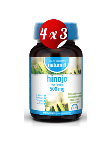 Pack 4x3 uds Hinojo 500 Mg60 Comprimidos De Dietmed