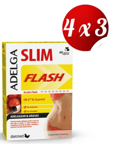 Pack 4x3 uds Adelgaslim Flash 60 Capsulas De Dietmed