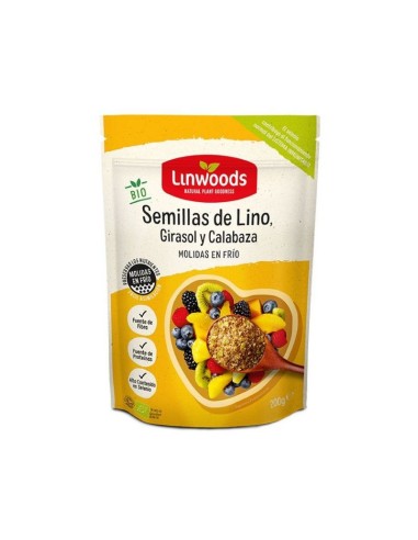 Semillas De Lino Calabaza Girasol Molido 200G Bio de Linwood