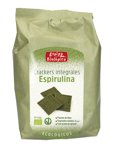 E.Bio Crackers Integrales Espirulina de Espiga Biologica