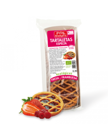 Tartaleta De Espelta Con Fresa Frambuesa 4Uds Eco Espiga Biologica