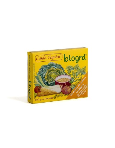 Caldo Vegetal Cubitos 6X10 Gramos Bio Vegan Biogra