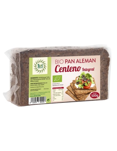 Pan Alemán Centeno Integral Bio 500 Gramos  Sol Natural