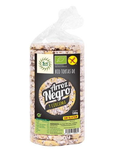 Tortas De Arroz Negro Y Cúrcuma Bio 100 Gramos  Sol Natural