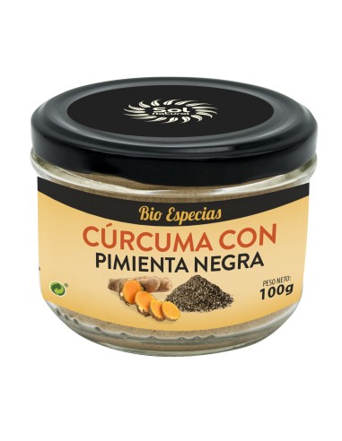 Cúrcuma Con Pimienta Negra Bio 100 Gramos  Sol Natural